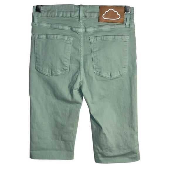 FRAME Le Crop Mini Boot Aloe Green Bermuda Shorts Size 26 - Altered Denim - Picture 3 of 8